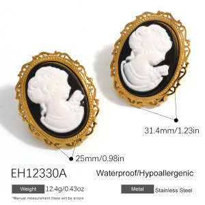 Boucles D'Oreilles Puces Pour Femmes, En Acier Inoxydable, Couleur Or, Collection Classique Daily Figure h5