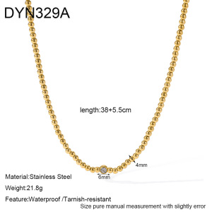 Colliers De Perles Pour Femmes En Acier Inoxydable, Étanches, Couleur Or Et Zircon h5