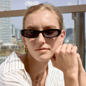 Boucles D'Oreilles Pendantes Pour Femme, Style Patchwork Simple Et Irrégulier, En Acier Inoxydable Imperméable Couleur Or h5 Image2