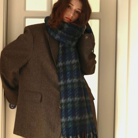 Écharpes d'hiver en laine et polyester mélangés, à carreaux rétro et pompons, de la série Simple 2