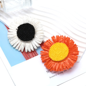 Pinces À Cheveux Pour Femmes En Raphia À Motif Floral Romantique h5 Image3