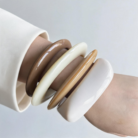 Ensembles de bracelets pour femmes en résine de couleur unie 2