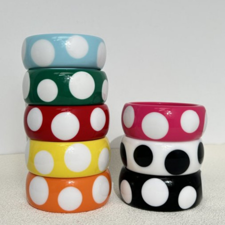 Bracelets en résine à pois classiques de la collection Simple Series pour femmes
