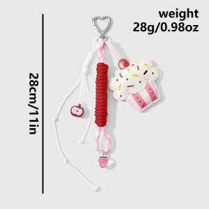 Porte-Clés En Cuir Pour Femmes, Motif Dessin Animé Quotidien, Série Simple h5 Image2