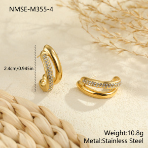 Boucles D'Oreilles Clous Imperméables En Acier Inoxydable, Forme Irrégulière, Collection Simple Series Daily h5