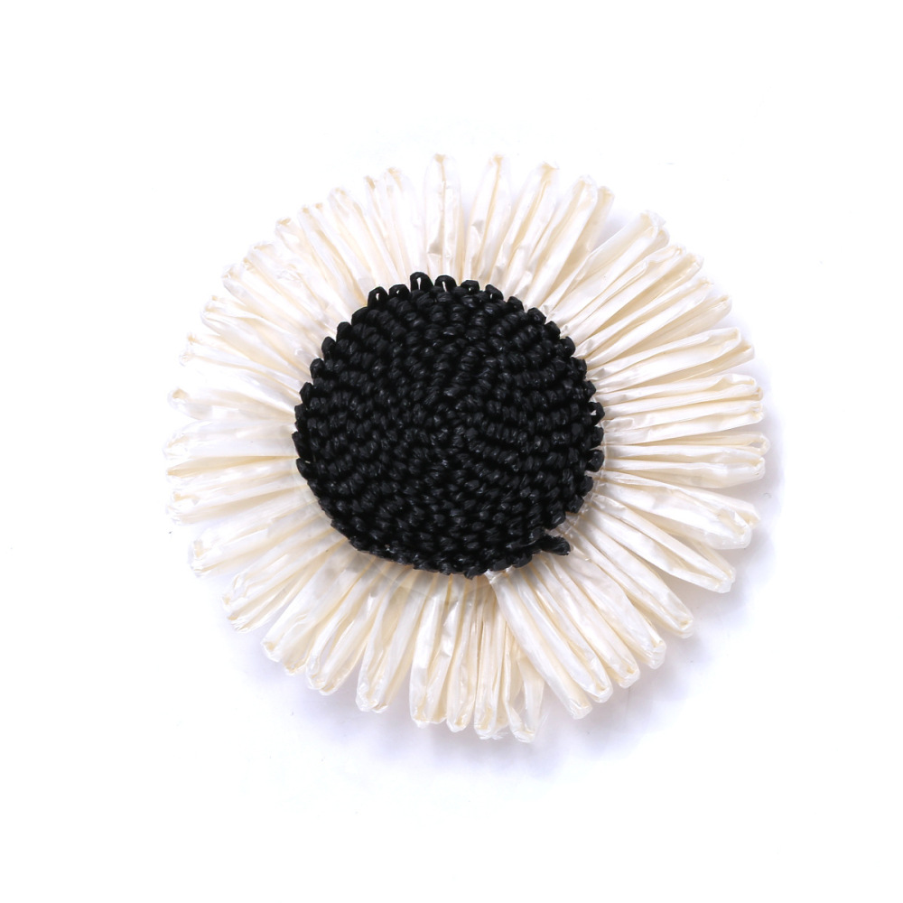 Pinces À Cheveux Pour Femmes En Raphia À Motif Floral Romantique 