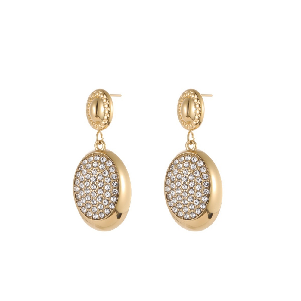 Boucles D'Oreilles Pendantes Pour Femmes Simple Series Daily Star Herat En Acier Inoxydable Étanche Couleur Or Image5