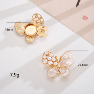 Boutons De Manchette Simple Series Daily Flower En Alliage Et Perles Artificielles h5 