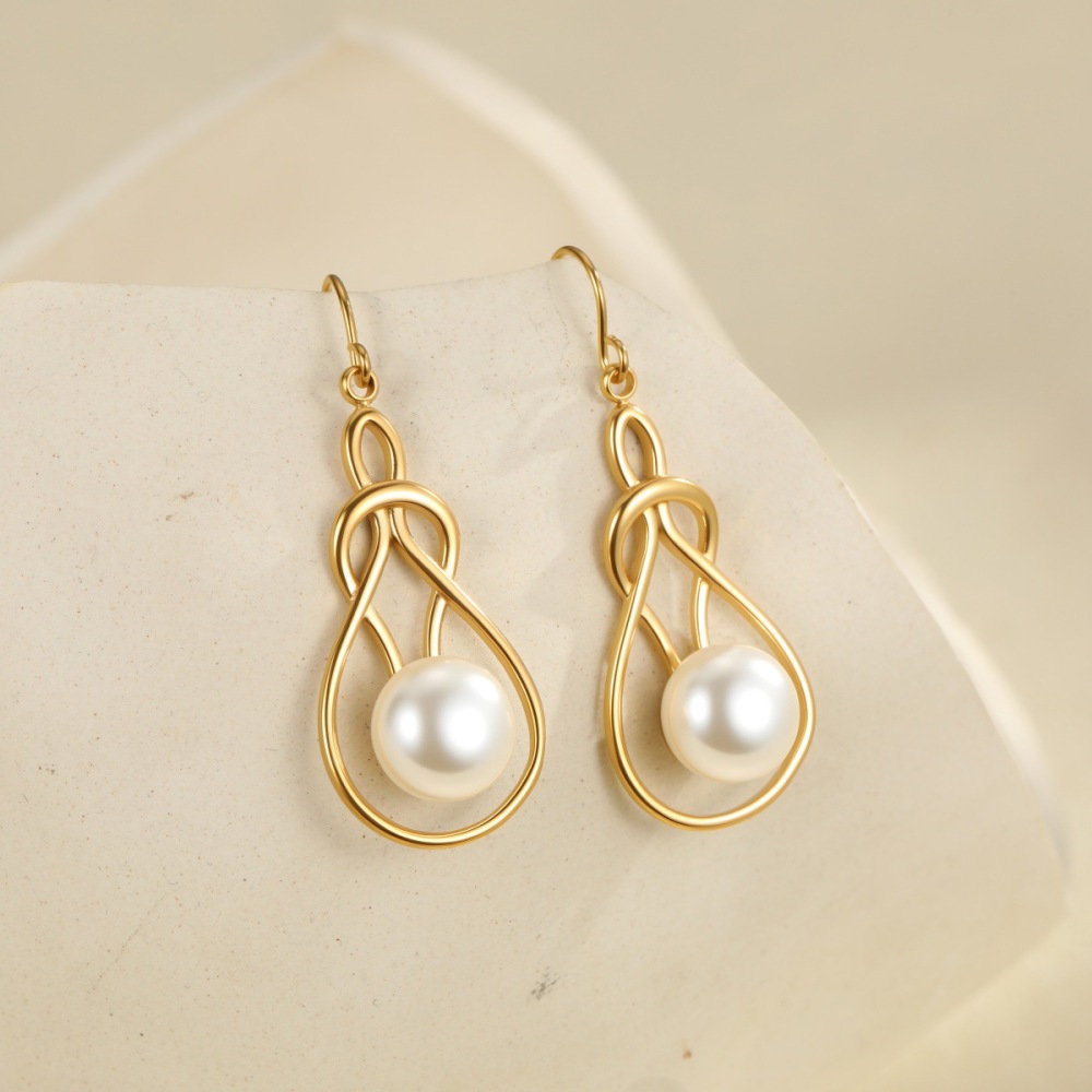 Boucles D'Oreilles Pendantes Pour Femmes, Forme Irrégulière, En Acier Inoxydable, Étanches, De La Collection Simple Series Daily Image3