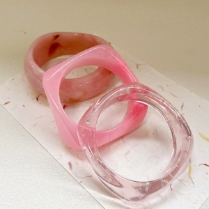 Ensemble De Bracelets Pour Femmes En Résine De Forme Irrégulière Et De Couleur Dégradée h5 Image3
