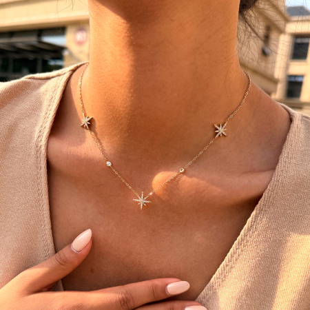 Colliers pendentifs pour femmes Simple Series Daily Star en acier inoxydable étanche couleur or 2