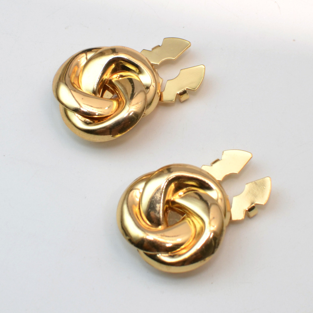 Boutons De Manchette Simple Series Daily En Alliage Torsadé Uni Couleur h5Image4