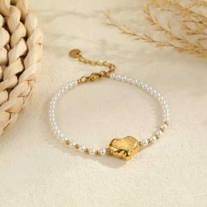 Ensembles De Bijoux Pour Femmes Simple Series Daily Heart En Acier Inoxydable Étanche Couleur Or h5 Image3