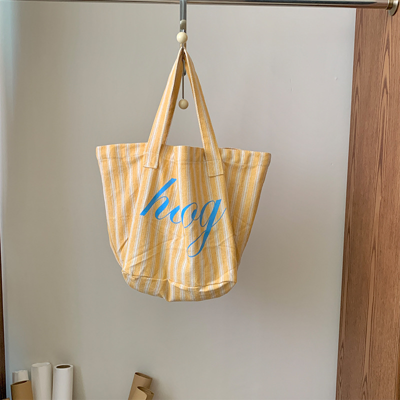 Sacs À Bandoulière En Toile À Rayures Unies Avec Lettres