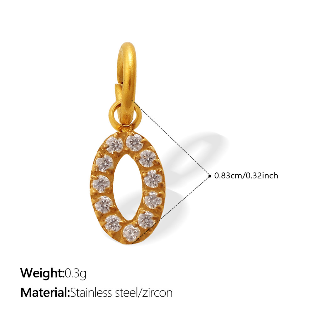 Pendentifs En Acier Inoxydable Étanches Avec Zircon Doré Et Numéro Quotidien h5Image2