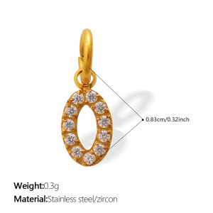 Pendentifs En Acier Inoxydable Étanches Avec Zircon Doré Et Numéro Quotidien h5 Image2