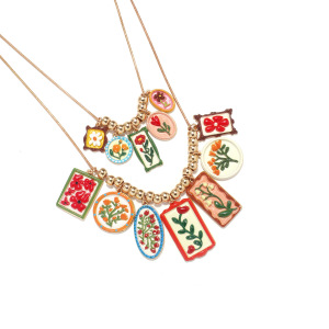 Ensembles De Colliers Pour Femmes En Alliage À Motif Floral Rétro De La Série Romantique h5 Image3