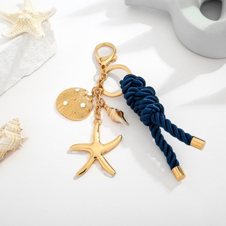 Porte-clés en alliage Simple Series Daily Twist style océanique étoile de mer