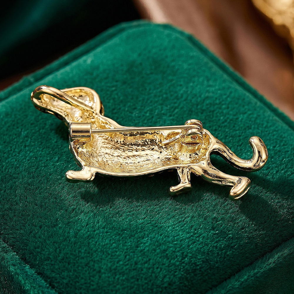 Broches De Luxe En Alliage De Couleurs Mélangées Avec Strass, Représentant Un Adorable Teckel Mignon Image3
