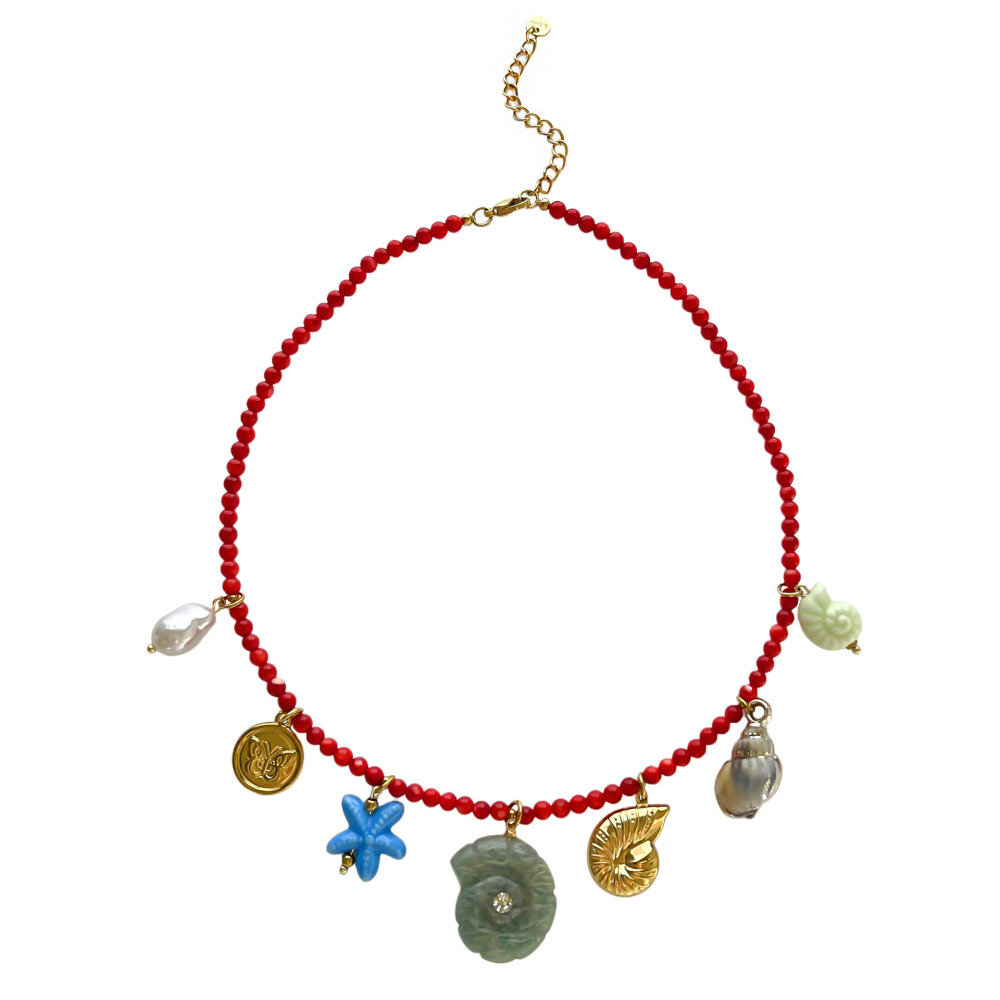 Colliers De Perles Pour Femmes, Style Océanique, Coquillages, Pierres Naturelles, Couleur Or, Perles Artificielles Image5