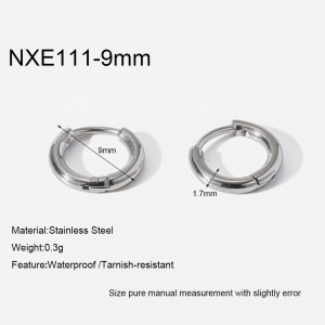 Boucles D'Oreilles Créoles Simple Base Daily Circle En Acier Inoxydable Étanches Pour Femmes h5 