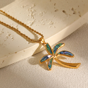 Colliers Pendentifs Pour Femmes En Acier Inoxydable, Couleur Or, Motif Coquillage, Style Océanique h5 Image3