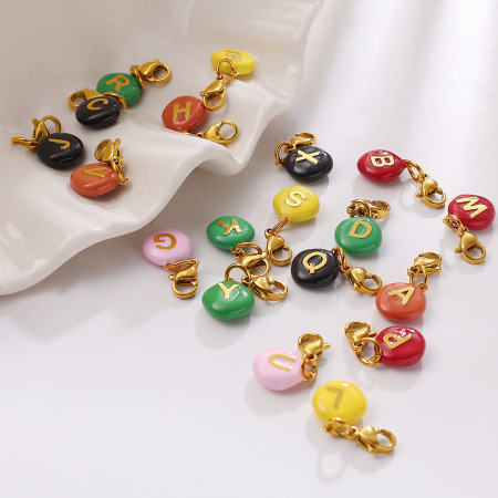 Pendentifs quotidiens simples en acier inoxydable étanche couleur or 2