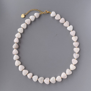 Ensembles De Colliers Pour Femmes En Pierres Naturelles Et Motif Cœur Simple h5 Image5