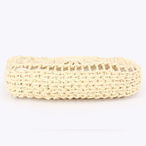 Sac Carré Pour Femme En Raphia Tissé Ajouré, Couleur Unie, Style Vacances h5 Image6