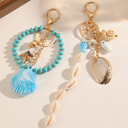 Porte-clés en céramique coquillage style océan, collection Simple Series