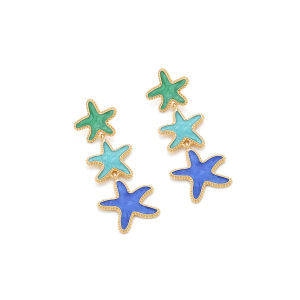 Boucles D'Oreilles Pendantes Pour Femmes En Alliage, Motif Étoile De Mer, Style Vacances Océaniques h5 Image3