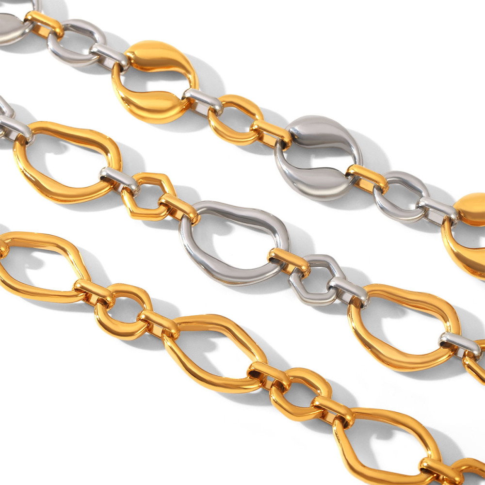 Chaîne Simple Pour Tous Les Jours, En Acier Inoxydable Étanche, Couleur Or Et Argent. Bracelet Chaîne Femme Couleur Or. h5Image6