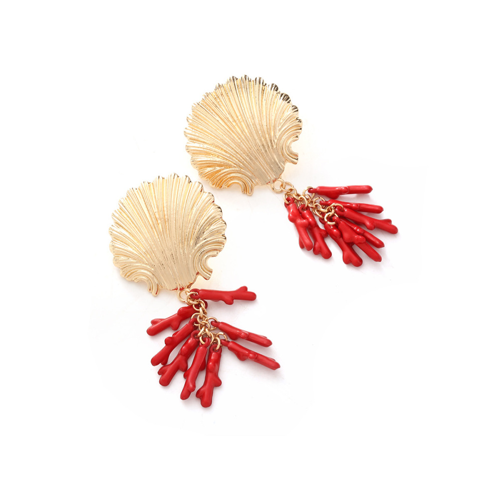 Boucles D'Oreilles Pendantes Pour Femmes, Style Ethnique, Inspirées De L'Océan Et Des Coquillages. h5Image3