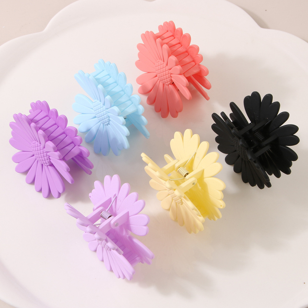 Pinces À Cheveux En Plastique Couleur Unie Sweet Flower De La Série Simple h5Image4