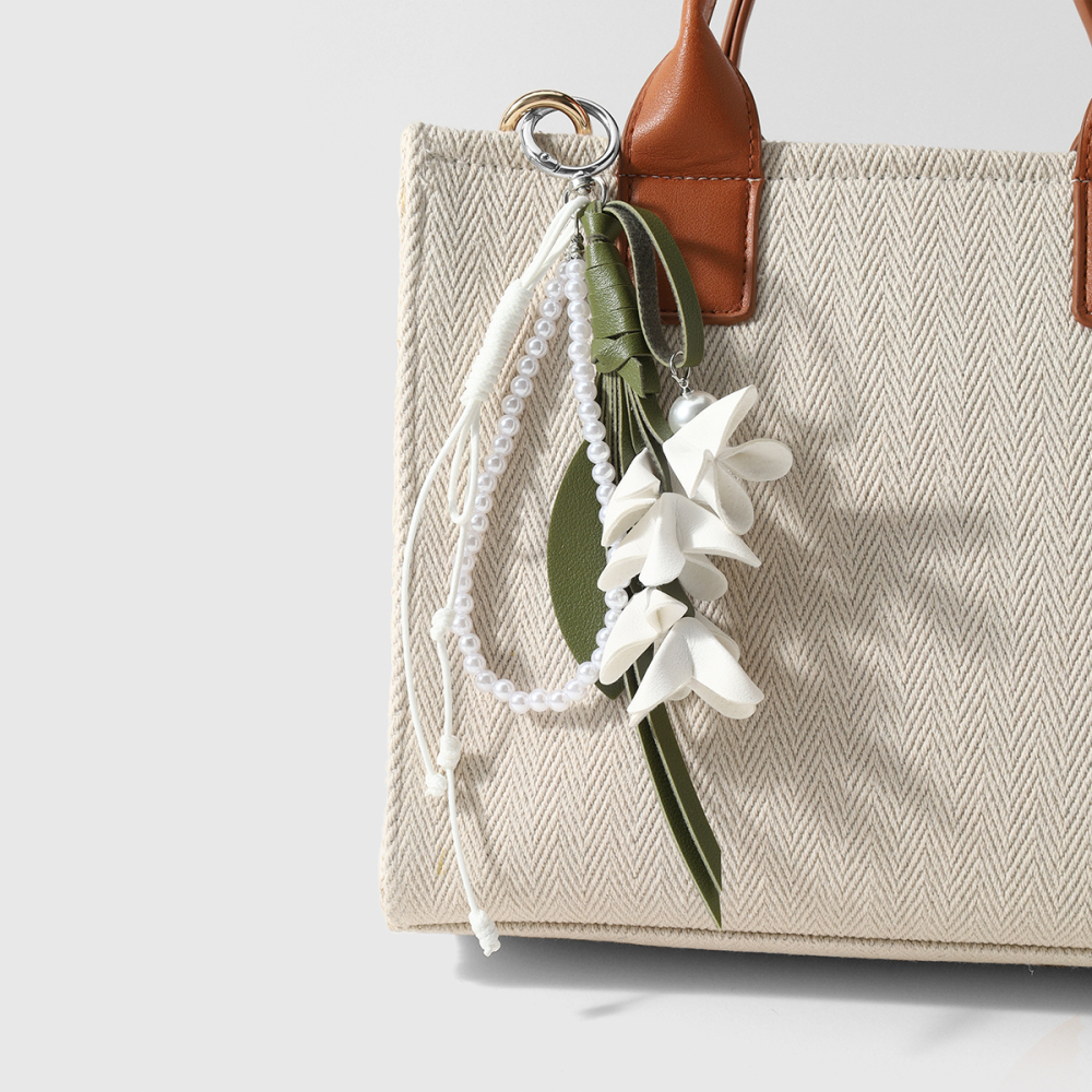 Breloques De Sac En Cuir Multicolores À Motif Floral Quotidien De La Série Simple Image4
