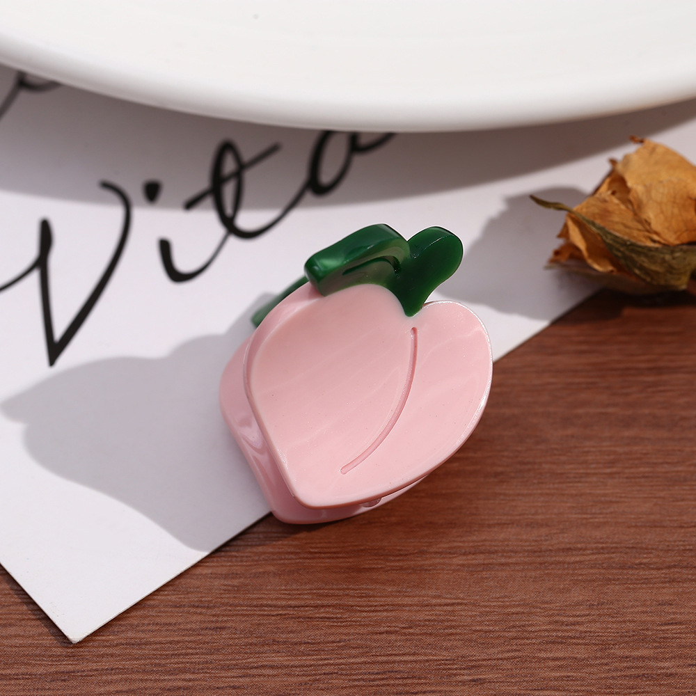 Série Simple, Mignonne, Fruit, Dessin Animé, Cerise, Acétate, Griffes À Cheveux