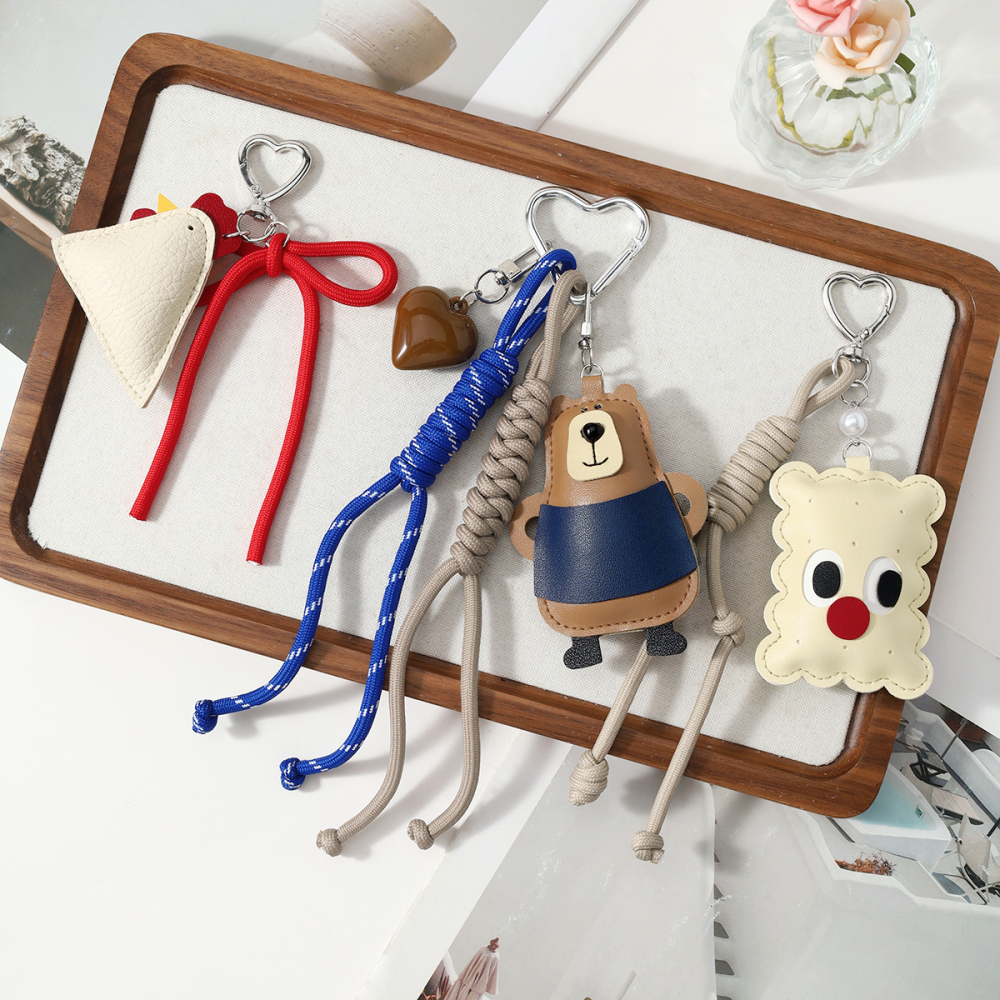 Breloques De Sac En Cuir Torsadées, Motif Animal Mignon, Série Simple Image3