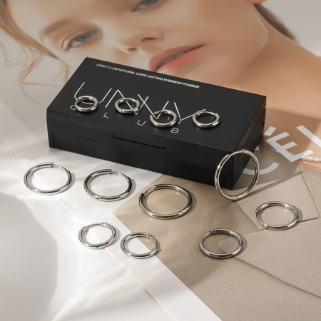 Boucles d'oreilles créoles Simple Base Daily Circle en acier inoxydable étanches pour femmes
