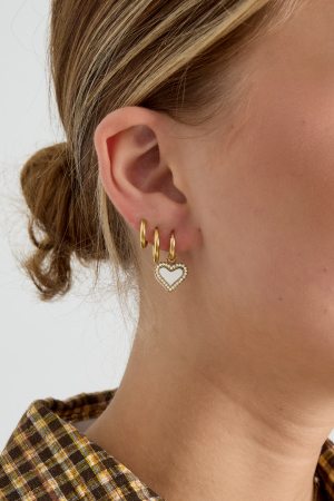 Boucles D'Oreilles Avec Des Cœurs Pendants En Nacre h5 Image2