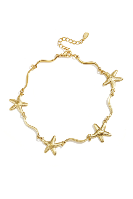 Bracelet de cheville à effet traînant et étoile de mer