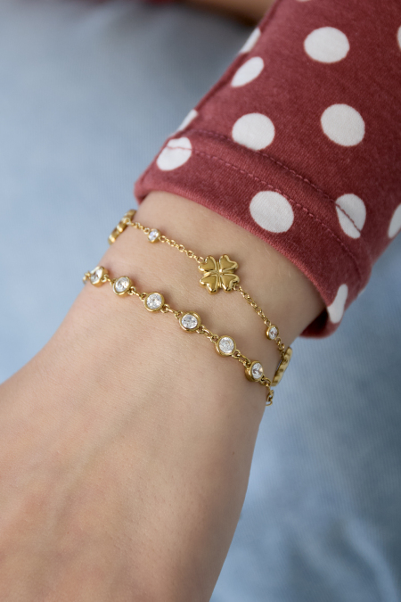 Bracelet à maillons orné de pierres rondes en oxyde de zirconium 2