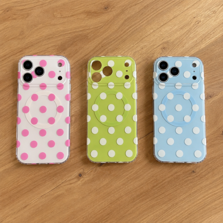 Étuis de téléphone unisexes à pois colorés