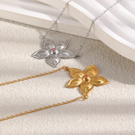 Colliers pendentifs pour femmes, collection romantique, élégants, en acier inoxydable et étanches, motif floral.