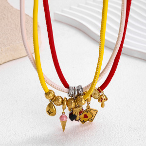 Colliers Tressés Pour Femmes, Collection Romantique, Avec Lettres Mignonnes, Forme Irrégulière, Cercle, En Acier Inoxydable, Étanche, Couleur Or. h5 Image5