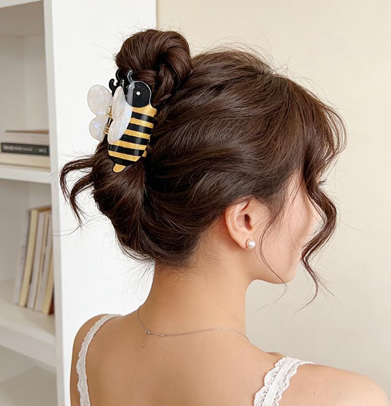 Griffes À Cheveux Pour Femmes En Acétate, Motif Animaux Mignons, Collection Simple Image3