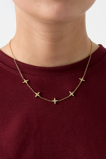 Collier à motif de trèfle et trèfles incrustés 2