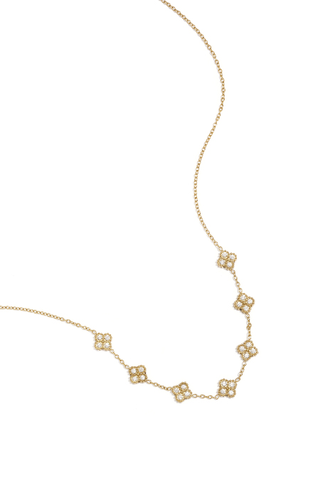 Collier orné de trèfles sertis de zirconias