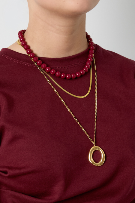 Collier avec pendentif ovale organique 2