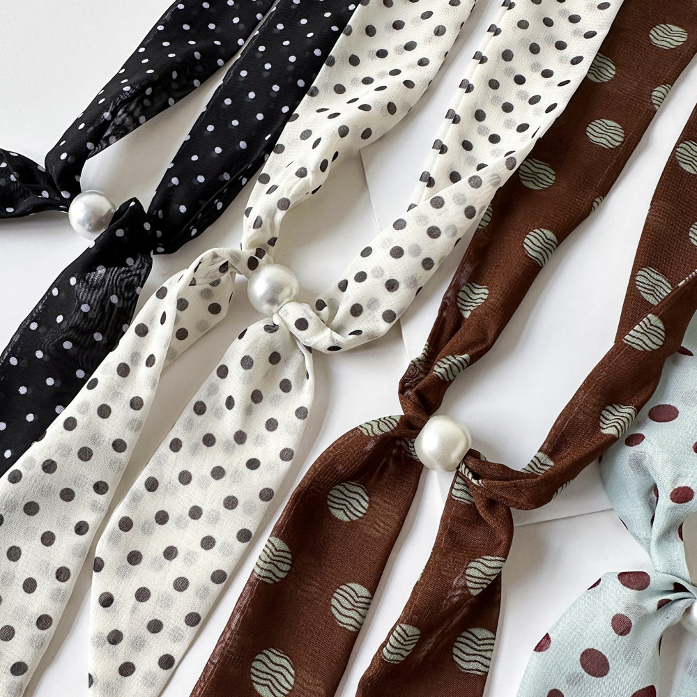 Écharpes D'Été Pour Femmes En Polyester À Pois Simples Image2