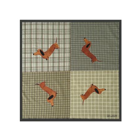 Écharpes d'été en coton à carreaux avec de jolis chiens pour femmes